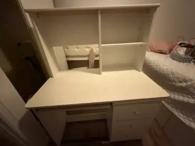 White Computer Desk with Hutch, View more