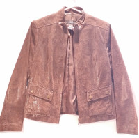 Leather ALFANI Jacket Brown Size Medium