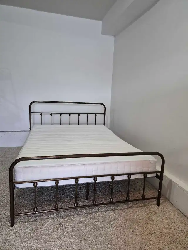 FREE DELIVERY Queen Size Metal Bedframe & Ikea Valevag Mattress in Beds & Mattresses in Vancouver - Image 5