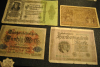 ANTIQUE Old German Paper Money Banknotes
