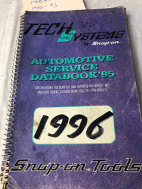 1986 -1996 VINTAGE SNAP ON TOOLS AUTO DATA  BOOK #M0002