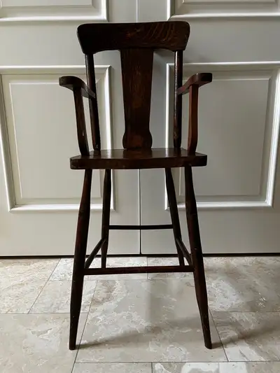 Antique wooden high chair (no tray, no safety belt), View more