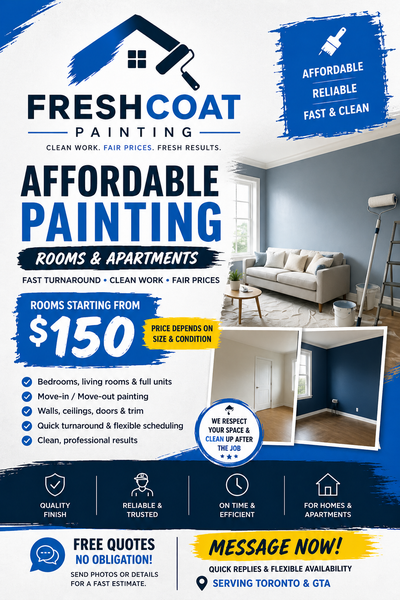 Affordable Painting – Rooms & Apartments (Starting $150), View more