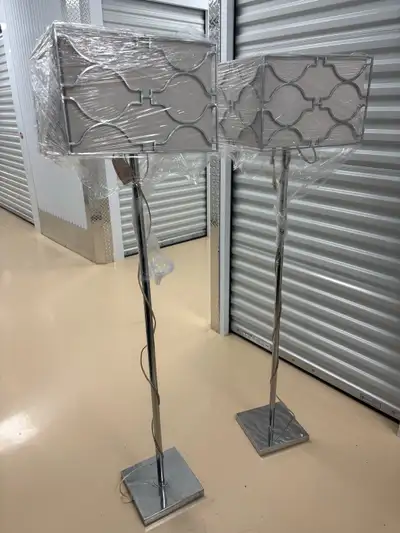 Modern Floor Lamps – Set of 2 with Fabric Shades, View more