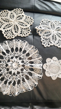 11 Hand Crocheted Doilies Excellent Condition