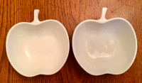 Two Ceramic Bowls In Apple Shape  From Crate And Barrel