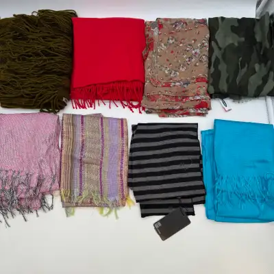 Lot 8 New Fashion Scarves Shawls Mixed Colors Styles, View more