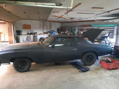 73 monte carlo with too many new parts to list. Has a 355 chevy small block in it. Needs the interio...