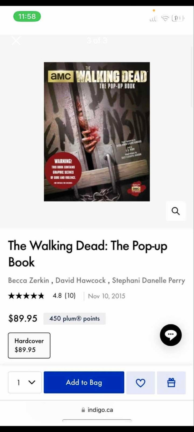Walking dead pop up book in Other in Napanee - Image 2