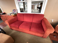 Comfy Brick Red Couch