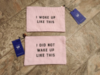 2 NEW WITH TAG pink makeup (pouch) bags - only $5 for BOTH!