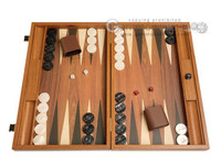 Open Box! Manopoulos Large Wood Backgammon Set - Printed Walnut