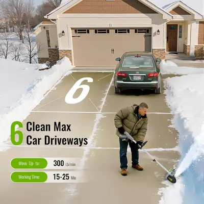 20V Battery-Powered Cordless Snow Shovel & Electric Snow Blower, View more
