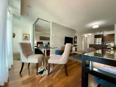 Spacious, fully furnished 1 bedroom + den condo at Yonge & Eglinton in Minto’s Quantum North Tower....