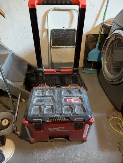 Milwaukee packout wheeled toolbox $80 Everything is in working order.