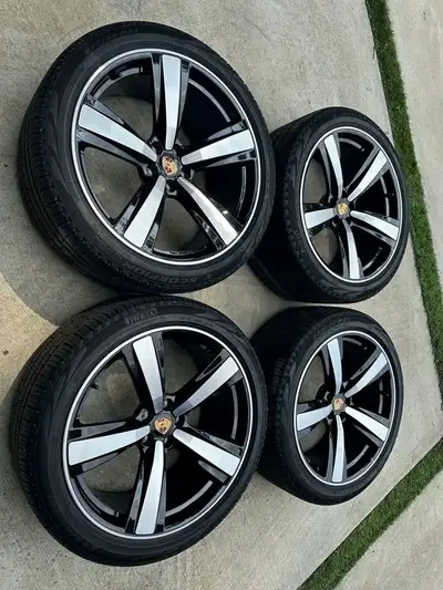 OEM 21" Porsche Macan Exclusive Design Sport in High Gloss Black Wheels and Tires Selling a set of t...