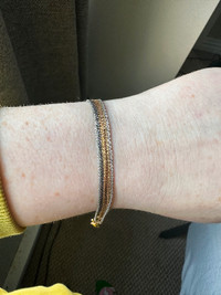 Multi coloured gold chain bracelet