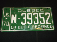 Québec Plaque ''N''  Immatriculation License Ferme Cultivateur