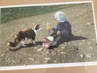 Brian La Saga  print  little girl with cat, View more