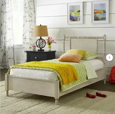 Twin Antique White Harnden Platform Bed, brand new in box, View more