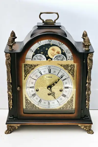 SONDOR 8- Days Bracket Moon Dial Clock Antique, View more