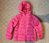 UNIQLO 5-6 Girls Light Weight Warm Hooded Puffer Jacket Pink