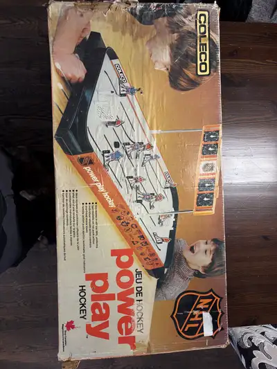 Relive the nostalgia with this vintage Coleco Power Play Hockey table-top game, a classic from yeste...