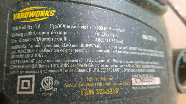 Grass Trimmer Electric Corded Yardworks in Other in Mississauga / Peel Region - Image 3