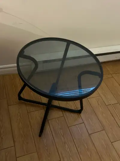 Table basse ronde verre fumé