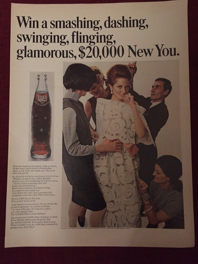 1966 Tab Cola Sweepstakes Original Ad in Arts & Collectibles in North Bay