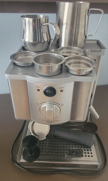 Great starter espresso machine. Make rich espresso, cappuccinos and lattes. Built-in steam wand for...