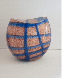 Waterford Evolution Crystal vase Blue stripes
