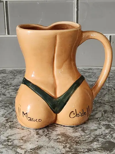 Topless Woman in a String Bikini 6" Ceramic Mug, View more