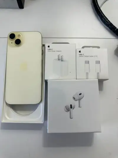 iPhone 15 plus 128gb **Pro 2nd gen Pods/ 20W Set + Delivery**, View more