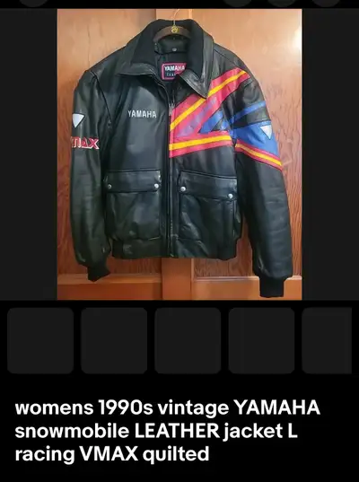 Yamaha VMax4 snowmobile leather jacket Excellent condition Woman’s Large size Great collector piece...