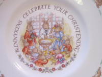 Lovely ~ Bunnykins Christening Plate by Royal Doulton  #26