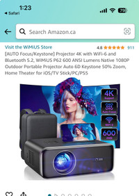Wimius 4K projector wifi & Bluetooth new