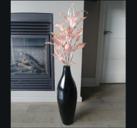 *NEUF* Décoration automne - vase en bambou noir avec feuillage a