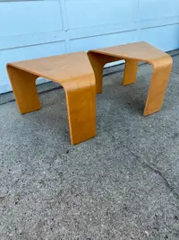 Vintage  Ekomes postmodern triangular bentwood table