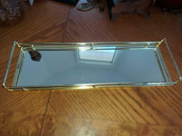 Vintage metal & Mirror rectangular Tray for displaying Jewelry o