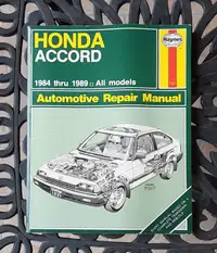 Honda Accord Car Auto Repair Manual Book 1984-1989 ALL MODELS