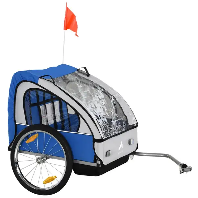 51.2”x30”x34.7” 2-Seat Child Bike Trailer for Kids, Blue in Kids in Markham / York Region - Image 3
