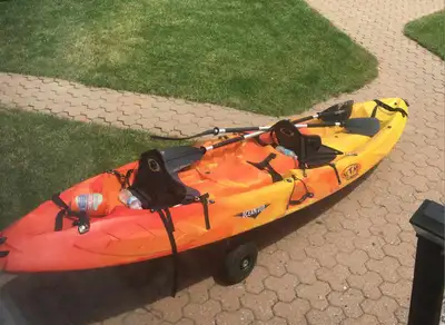 Used RTM Ocean Duo Kayak Sit on Top Package in very good condition includes: 1 kayak, 2 seats, 1 pad...