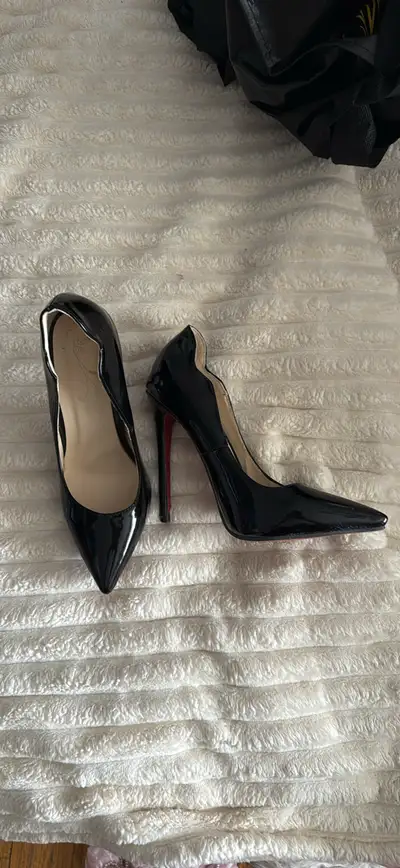 Christian Louboutin Black Patent Leather Heels , View more