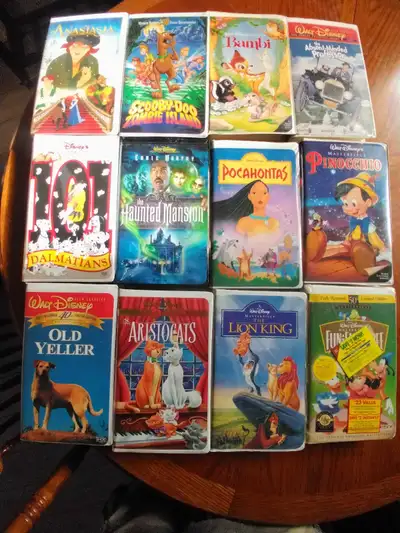 36 VHS tapes mostly Disney $5 each or $100 for all pick up only cash only