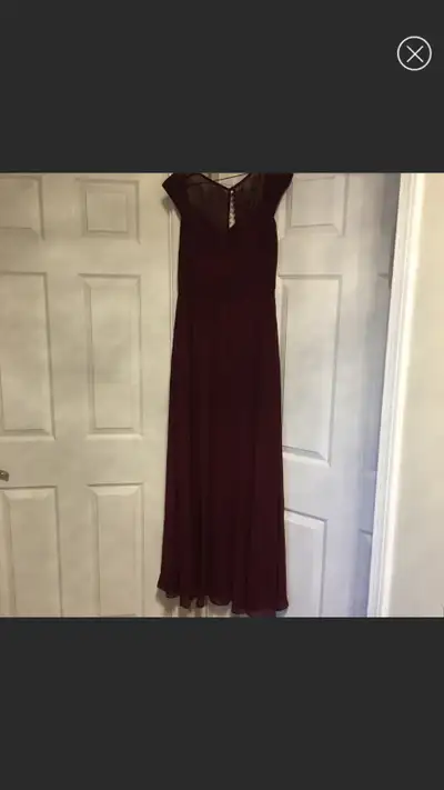 Sheer back with button bridesmaid/prom dress, View more