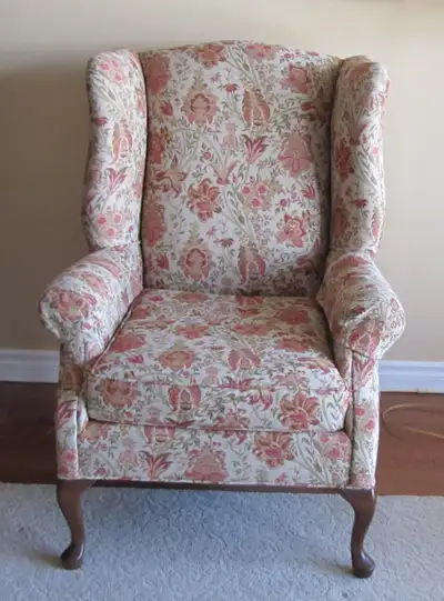 High back wing chair, View more
