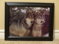 3D Wolf Picture Framed
