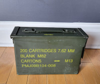 30 Cal Military Green Metal Ammo Can Box