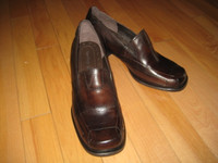 Brand new Dark Brown Chunky Heel dress shoes square toe -7